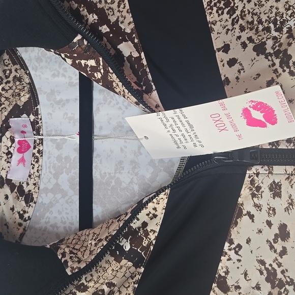 Buddy Love Vonn Elastic Track Jacket In Slither Brown & Black Snake Print Size M - Picture 3 of 13